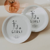 Einfache moderne Neutral-Dusche für Mädchen Pappteller