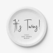 Einfache moderne Neutral-Dusche mit Twin-Baby Pappteller (Vorderseite)