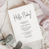 Einfache moderne Neutral Hello Baby! Babyparty Einladung