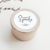 Einfache, moderne, neutrale Baby Sprinkle Gefallen Runder Aufkleber