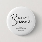 Einfache moderne neutrale Babybrunch Button (Vorderseite)