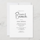 Einfache, moderne neutrale Babybrunch-Einladung Einladung (Vorderseite)