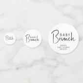 Einfache moderne neutrale Babybrunch Konfetti (Vorderseiten)