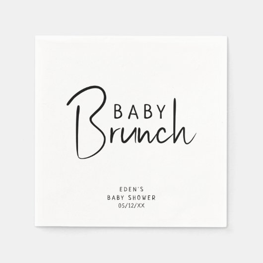 Einfache, moderne, neutrale Babybrunch Napkins Serviette (Vorderseite)