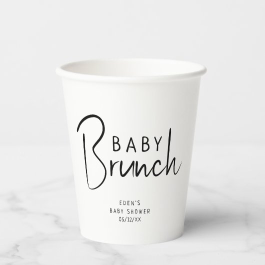 Einfache moderne neutrale Babybrunch Pappbecher (Vorderseite)