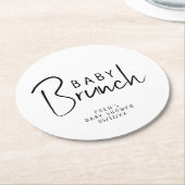 Einfache moderne neutrale Babybrunch Runder Pappuntersetzer (Angewinkelt)