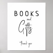 Einfache moderne neutrale Babyduschbücher und Gesc Poster (Vorne)