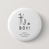 Einfache moderne neutrale Babydusche Es ist ein Ju Button (Vorderseite)