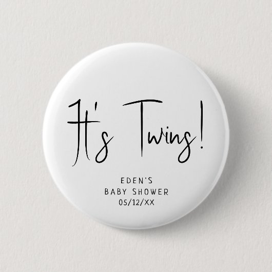 Einfache, moderne, neutrale Babydusche Es sind zwe Button (Vorderseite)