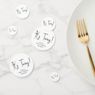 Einfache, moderne, neutrale Babydusche Es sind zwe Konfetti