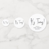 Einfache, moderne, neutrale Babydusche Es sind zwe Konfetti (Rückseiten)