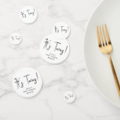 Einfache, moderne, neutrale Babydusche Es sind zwe Konfetti (Gruppe)