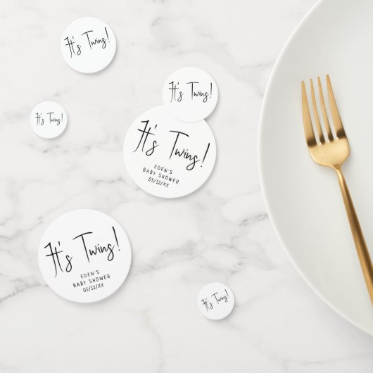 Einfache, moderne, neutrale Babydusche Es sind zwe Konfetti (Gruppe)