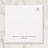 Einfache moderne, neutrale Babydusche Geschenkanhänger (Rückseite)