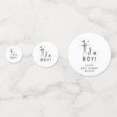 Einfache, moderne, neutrale Babydusche Konfetti (Vorderseiten)