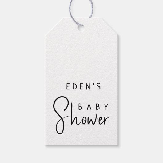 Einfache moderne neutrale Babydusche-Liebesmarken Geschenkanhänger (Vorderseite)