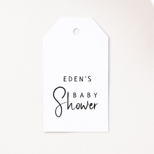 Einfache moderne neutrale Babydusche-Liebesmarken Geschenkanhänger