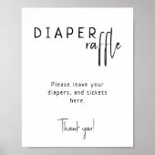 Einfache, moderne, neutrale Babydusche mit Windeln Poster (Vorne)