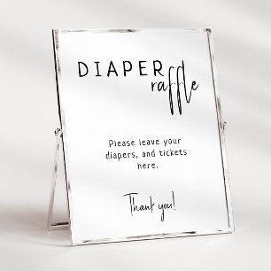 Einfache, moderne, neutrale Babydusche mit Windeln Poster