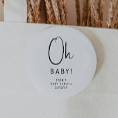 Einfache moderne neutrale Babydusche Oh Baby Button