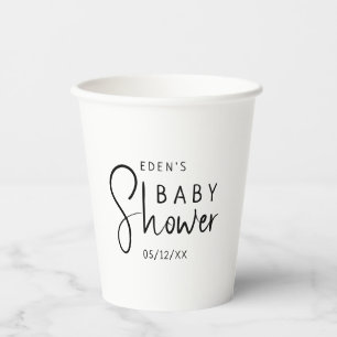 Einfache moderne, neutrale Babydusche Pappbecher