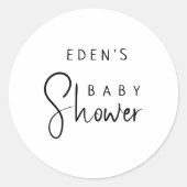 Einfache, moderne, neutrale Babydusche Runder Aufkleber (Vorderseite)