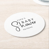 Einfache moderne, neutrale Babydusche Runder Pappuntersetzer (Angewinkelt)