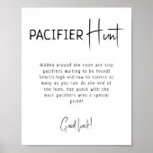 Einfache moderne neutrale Babydusche Schnuller-Jag Poster (Vorne)