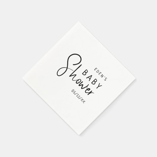 Einfache moderne, neutrale Babydusche Serviette (Ecke)