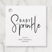 Einfache, moderne, neutrale Babysprinkle Geschenkanhänger (Vorderseite)
