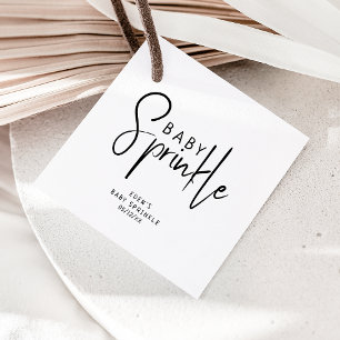 Einfache, moderne, neutrale Babysprinkle Geschenkanhänger