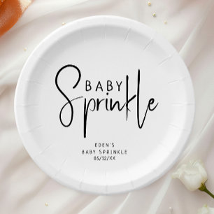Einfache, moderne, neutrale Babysprinkle Pappteller