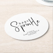 Einfache, moderne, neutrale Babysprinkle Runder Pappuntersetzer (Angewinkelt)