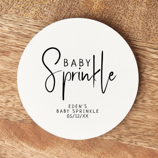 Einfache, moderne, neutrale Babysprinkle Runder Pappuntersetzer