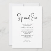 Einfache, moderne, neutrale Babywanne und Dusche Einladung (Vorderseite)