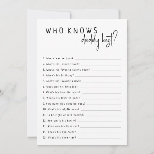 Einfache moderne Neutrale, die Daddy Best Card ken Einladung (Vorderseite)