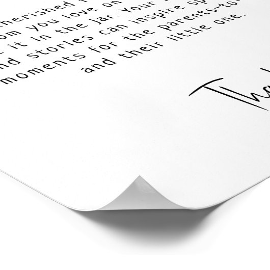 Einfache moderne, neutrale Familientraditionen sig Poster (Ecke)