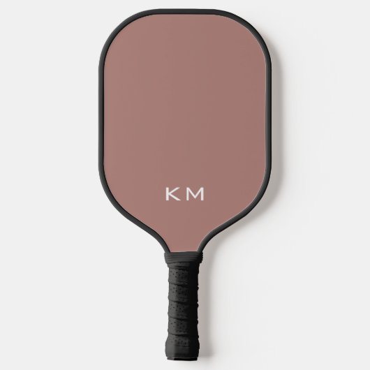 Einfache moderne neutrale Monogramm-Initialen Pickleball Schläger (Rückseite)
