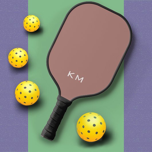 Einfache moderne neutrale Monogramm-Initialen Pickleball Schläger