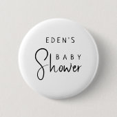 Einfache moderne, neutrale Niedliche Babydusche Button (Vorderseite)