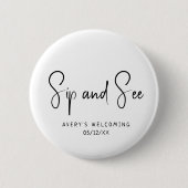 Einfache, moderne, neutrale Sip-and-See Button (Vorderseite)