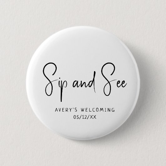 Einfache, moderne, neutrale Sip-and-See Button (Vorderseite)