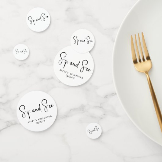 Einfache, moderne, neutrale Sip-and-See Konfetti (Gruppe)