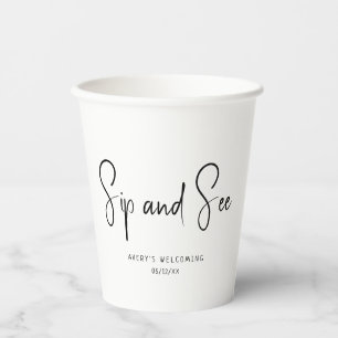 Einfache, moderne, neutrale Sip-and-See Pappbecher