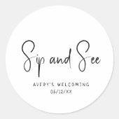 Einfache moderne neutrale Sippe und sehen Gefallen Runder Aufkleber (Vorderseite)