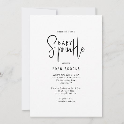 Einfache moderne neutrale Sprinkle-Einladung Einladung (Vorderseite)