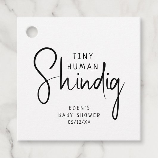 Einfache moderne, neutrale, winzige Menschenleucht Geschenkanhänger (Vorderseite)