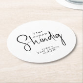 Einfache moderne, neutrale, winzige Menschenleucht Runder Pappuntersetzer (Angewinkelt)