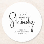 Einfache moderne, neutrale, winzige Menschenleucht Runder Pappuntersetzer (Vorderseite)