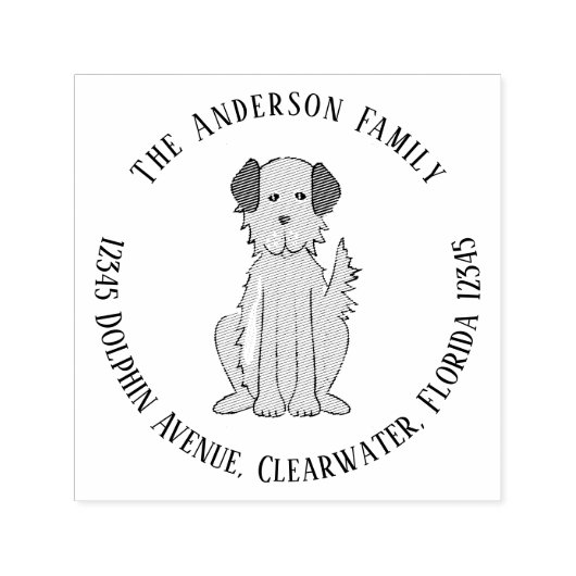 Einfache moderne Niedliche Dog Pet Rücksendeadress Permastempel (Design)